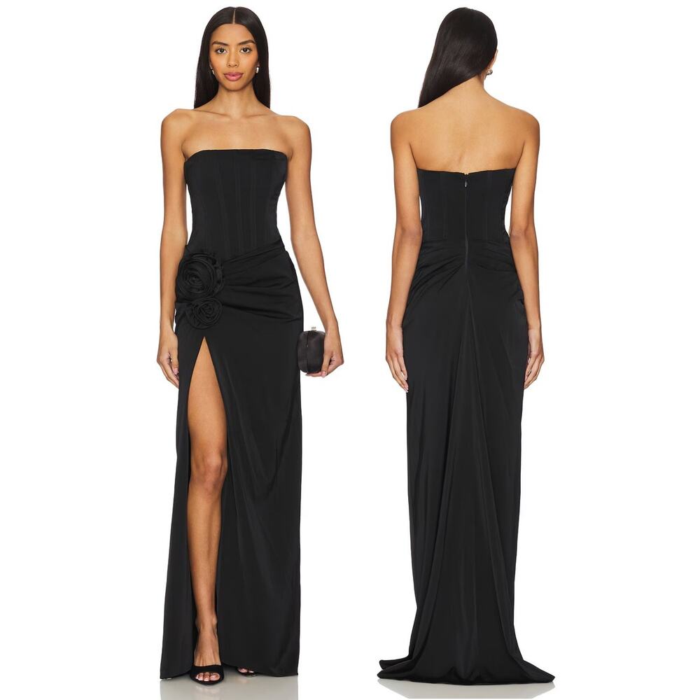 NBD Jake Gown Maxi Strapless Corset Floral Rose Formal Gala Party Guest Prom XS